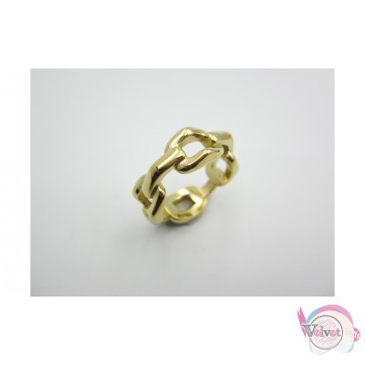 Ατσάλινο δαχτυλίδι, χρυσό, αλυσίδα. Δαχτυλίδια γυναικεία