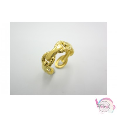 Ατσάλινο δαχτυλίδι, χρυσό, ανοιχτό, αλυσίδα. Δαχτυλίδια γυναικεία